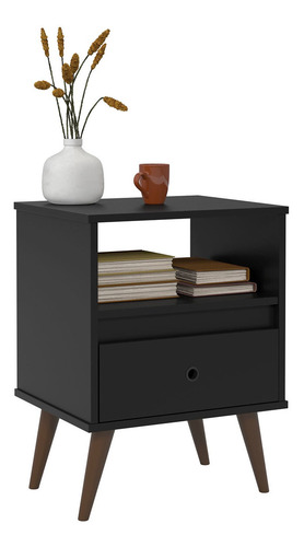 Imagem 3 de 5 de Kit Com 2 Mesas De Cabeceira Wood New - Preto