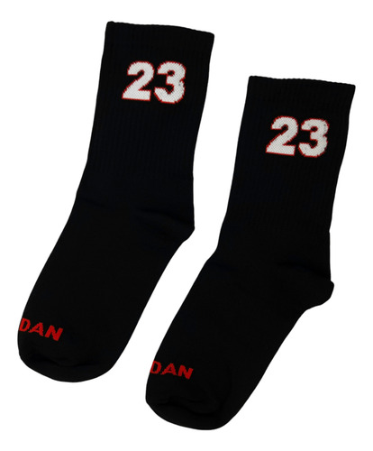 Calcetas 23 Basketball 1 / 2 Negro Blanco Rojo 3 Pack