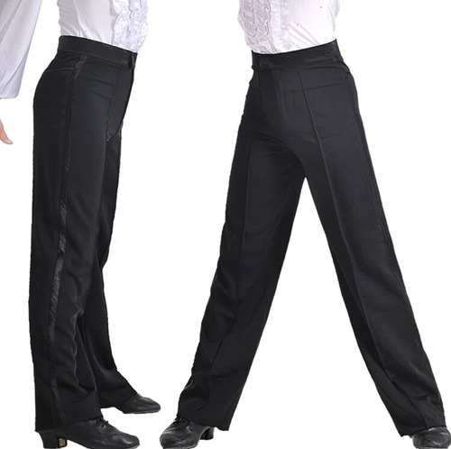 Pantalones De Baile Latino Negros Para Hombre Profesiona [u]