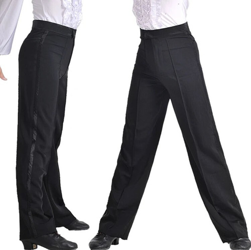 Pantalones De Baile Latino Negros Para Hombre Profesional, S