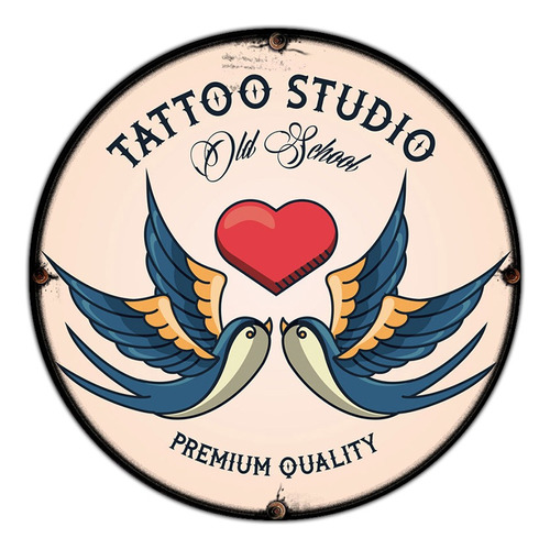 #634 - Cuadro Decorativo Vintage - Tattoo Studio Old School