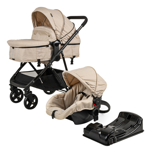 Carriola D Bebe Travel System Prince Con Autoasiento Color Negro Chasis Arena