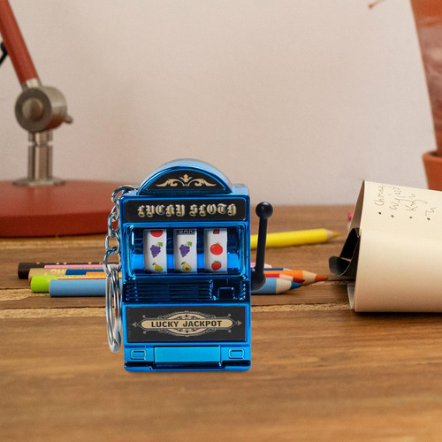 Mini Máquina Tragamonedas Llavero Encanto Máquina De Azul