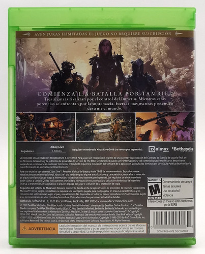 Elder Scrolls Online Tamriel Unlimited Xbox One R G Gallery (Usado)