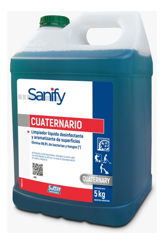 Desinfectante Con Amonios Cuaternarios Sutter Cuaternario 5l