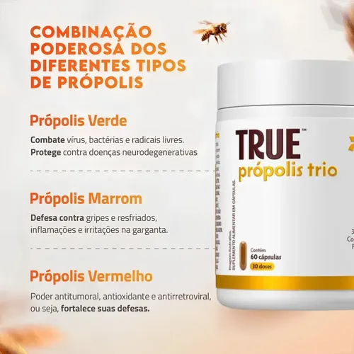 True Propolis Trio – True Source 60 cápsulas