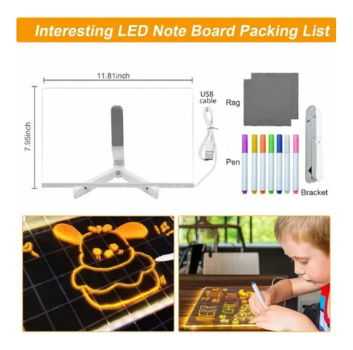 B Tablero Dibujo Para Niños Tableros Mágicos Emisores Luz
