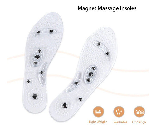 Imagen 2 de 5 de Plantillas Bio-magnética Terapia Par Plantillas Gel Masajes Tamaño De La Plantilla 25cm - 27cm