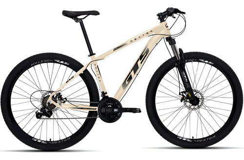 Bicicleta Aro 29 Gts Dexter 24 Marchas Freio A Disco Cor Bege Com Preto Tamanho Do Quadro 21