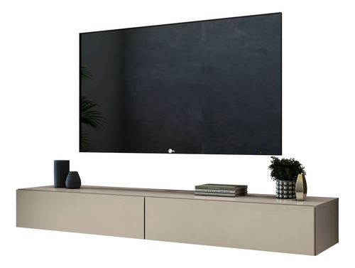 Rack Aereo Grande Para Sala Tv Home Theater Com Duas Gavetas