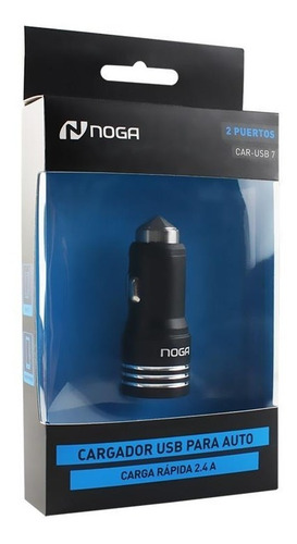 Imagen 3 de 3 de Cargador Usb Para Auto Noga Carga Rápida Carusb7 Dos Puertos