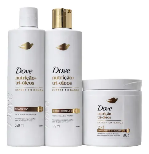 Kit Dove Shampoo Condicionador E Máscara Nutrição+tri-óleos