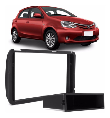 Moldura Dvd 2 Din Toyota Etios Hilux Corolla Preta