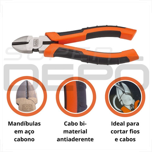 Ferramenta Manual Alicate De Corte Diagonal 7 Black&decker