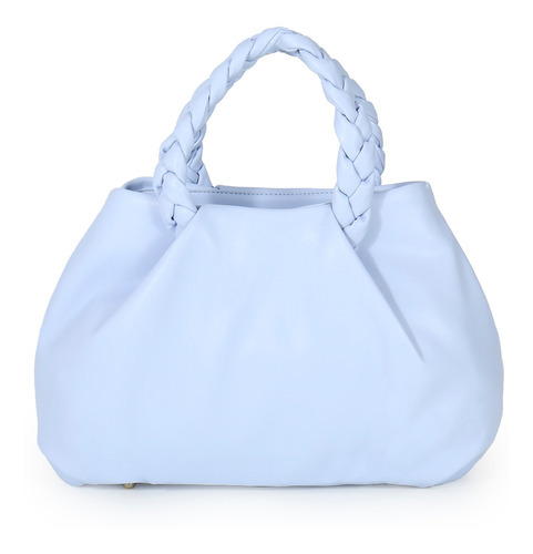 Bolsa de material reciclado Satchel Cloe Asa Braided Design Cor Azul