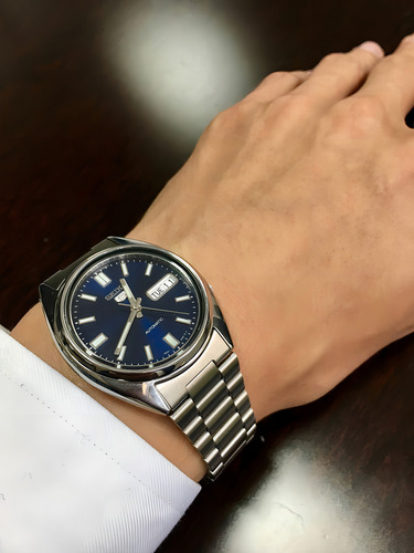 Seiko 5 Reloj Automático De Acero Inoxidable Con Esfera Az