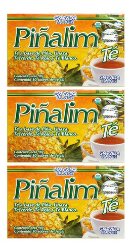 Imagen 2 de 7 de (3 Piezas) Té Pinalim (30 Sobres) Gn+vida