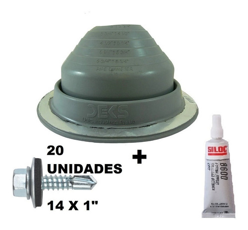 Imagen 2 de 4 de Pasatecho Dektite Original Chapa Epdm # 4 X Kit