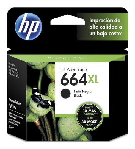 Cartucho Original Hp 664xl Negro F6v31al