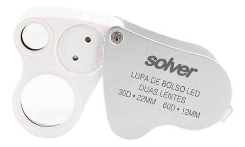 Lupa De Bolso Dupla Led Solver Sld-132