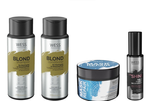 Wess Blond Shampoo E Cond + We Shine + Repair Fiber Effect