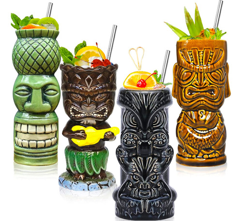 Juego De 4 Tazas Tiki Mug