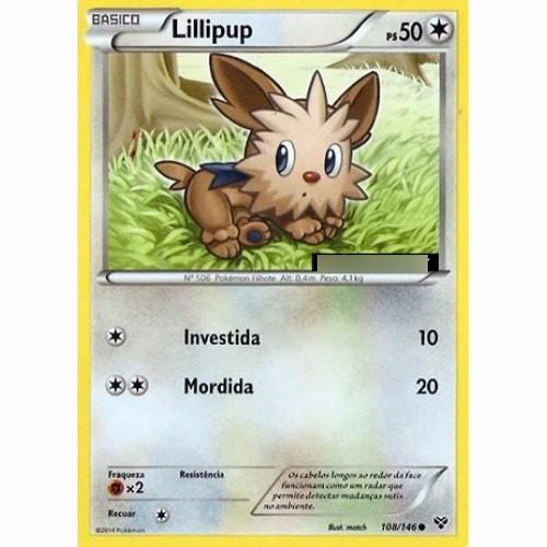 Lillipup - Pokémon Normal Comum 108/146 - Pokemon Card Game