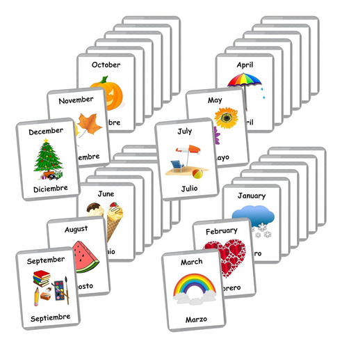 Tarjetas Flash Bilinges En Inglés Español | Tarjetas Flash L