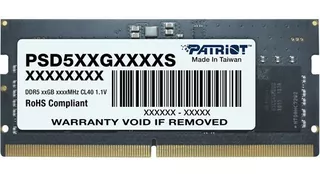 Memoria Patriot Ddr5 48002s para portátil de 32 GB, 4800 Mhz, PSD532G48002s