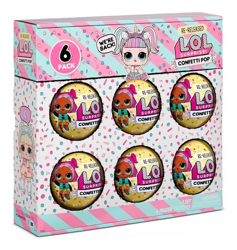 Caja L.o.l Surprise Confetti Pop! Caja De 6 Muñecas Serie 3.