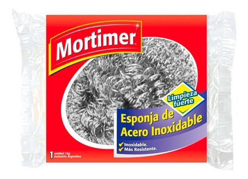 Esponja Limpieza Fuerte Acero Inoxidable Mortimer X 1 Unidad