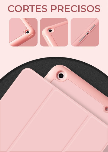 Imagem 5 de 6 de Capa iPad 7/8a Ger. 10.2 Wb Slim C/ Comp. P/pencil Ouro Rosa