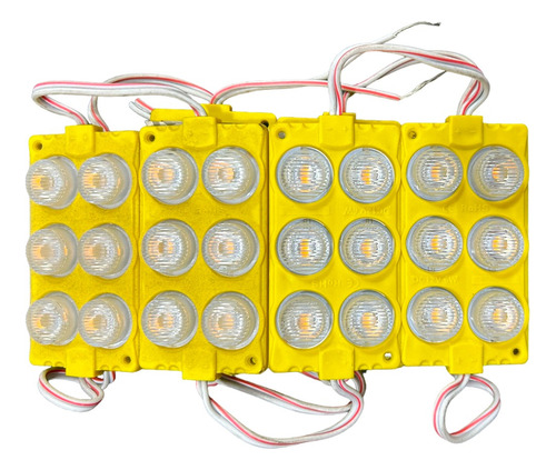 10 Módulos De 6 Led 3.8 X 7.3 Cm - Diferentes Colores Luz Amarillo