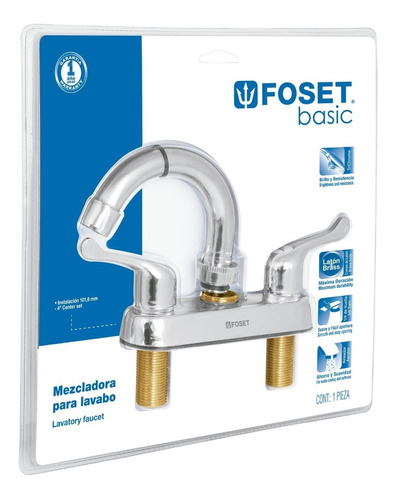 Mezcladora Lavabo Manerales Palanca Cuello Curvo Foset 49591