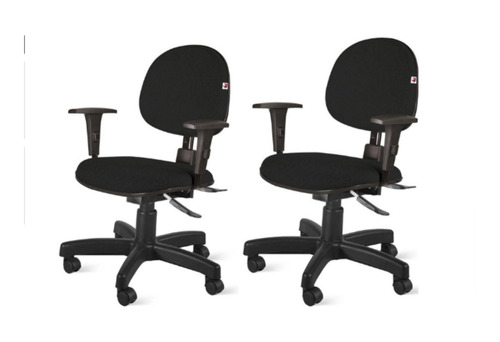 Imagem 1 de 1 de Cadeira de escritório Qualiflex Executiva ergonômica com braços N17 ABNT ergonômica  preta com estofado de tecido x 2 unidades