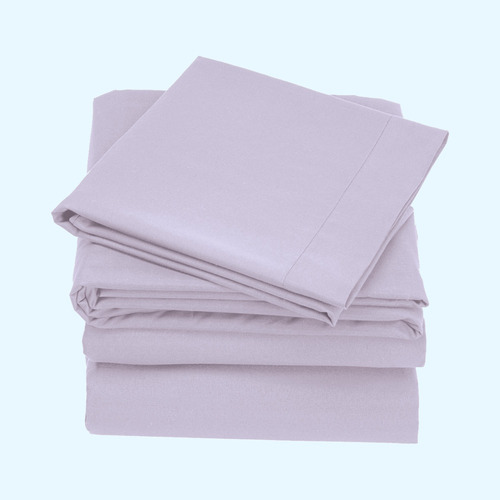 Juego Sábanas King Size Suavitec Plus Concord Color Lavanda Diseño De La Tela Liso