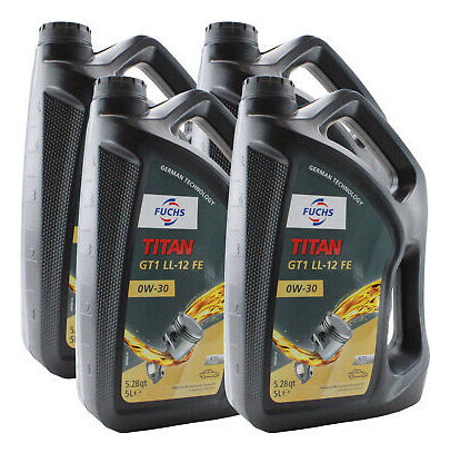 Fuchs 20 Liter Titan Gt1 Ll-12 Fe Sae 0w-30 Engine Oil 4 Lld