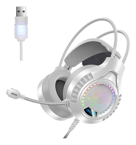 Auriculares Para Juegos Orejeras Suaves Con Usb 7.1 Blanco