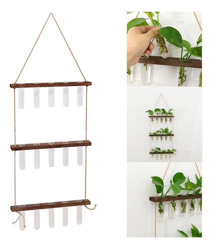 Florero De Terrario De Planta Colgante De 3 Capas 15 Tubos