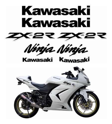 Kit Adesivo Faixa Para Kawasaki Ninja 250r Zx-2r 13400