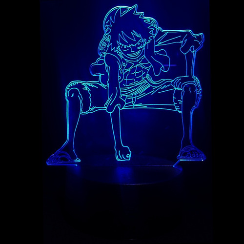 Lámpara Luz Led 3d Rgb Figura De Monkey D Luffy