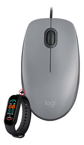 Mouse Cableado Logitech M110 Silencioso 1000dpi + Smartwatch