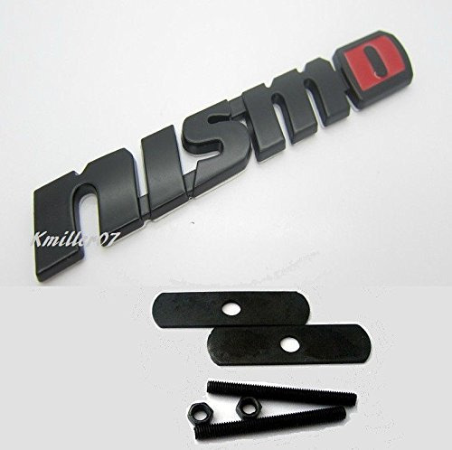 Black Nismo 3d Metal Front Hood Grille Grill Badge Embl...