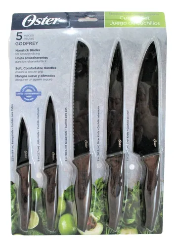 Set Cuchillería Godfrey 5 Pcs Con Mango Estilo Madera Oster