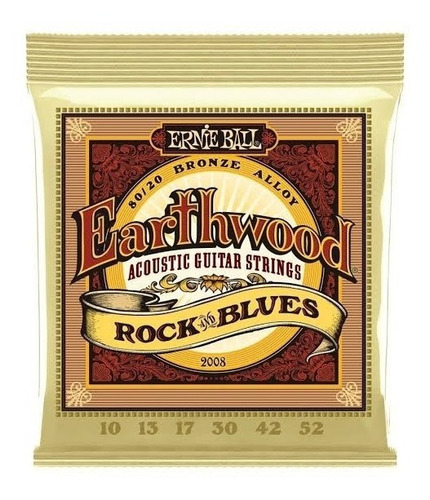 Imagen 1 de 4 de Cuerdas De Guitarra Earthwood Calibre (10-52)