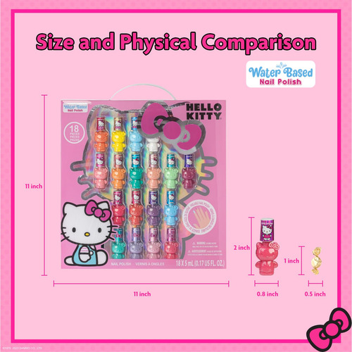 Conjunto De Esmaltes Townley Girl Hello Kitty 18 Cores Com M
