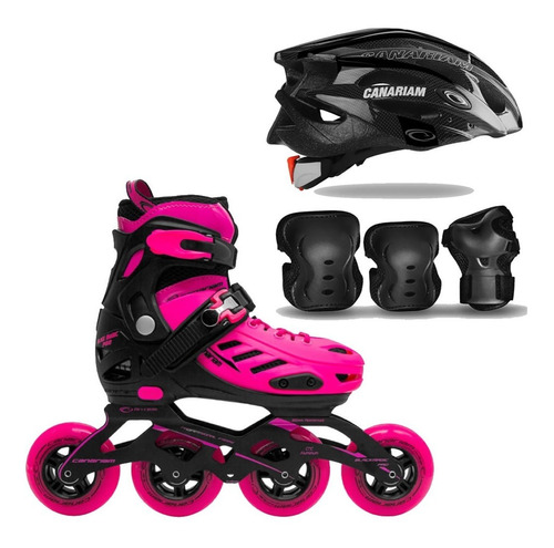 Patines Canariam Blackmagic Pro Plus Fucsia + Kit + Casco