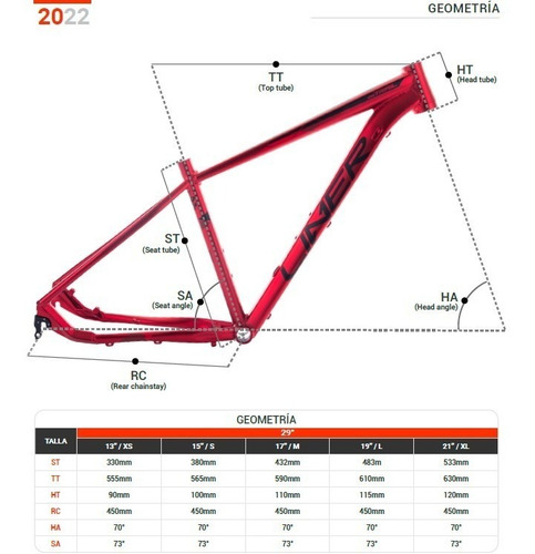 Imagen 3 de 3 de Marco Bicicleta Todoterreno On-trail Liner Rin 29 Talla X L