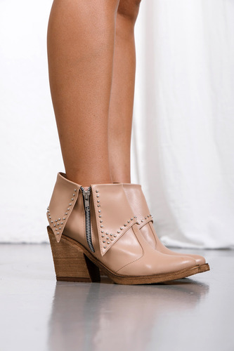 Botas Texanas Mujer Caña Doblada Taco Alto Tachas Kansas