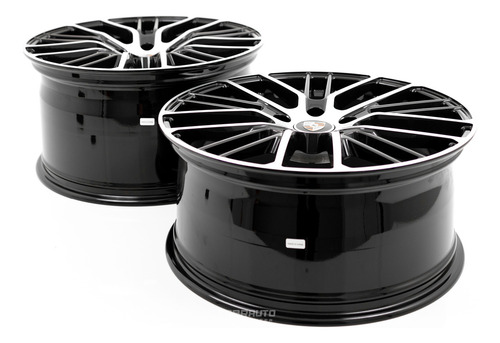 Rodas 21 Forjadas Porsche Taycan Turbo 5x130 2 Talas Cor Preto Com Diamantado
